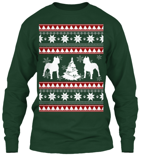 pitbull dog christmas sweater