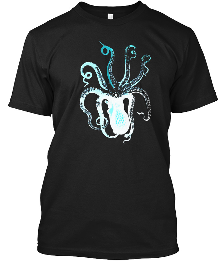 Vintage Graphic T S Octopus Kraken Hanes Tagless Tee T-Shirt