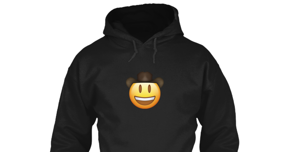 champion cowboy emoji hoodie