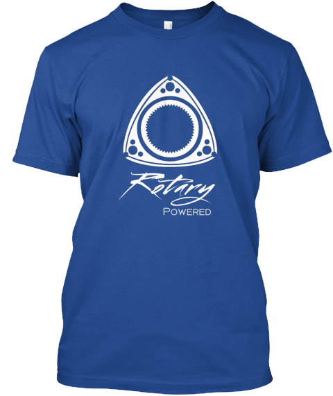 Rotary Powered Deep Royal T-Shirt Front