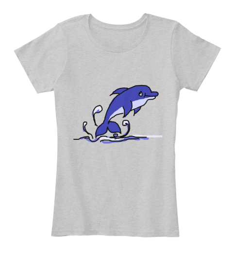 Dolphin Light Heather Grey T-Shirt Front