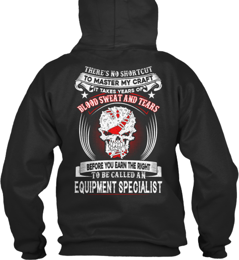 Equipment Specialist Jet Black T-Shirt Back