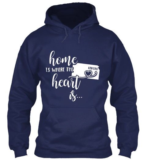 Home Is Where Heart Is Navy T-Shirt Front