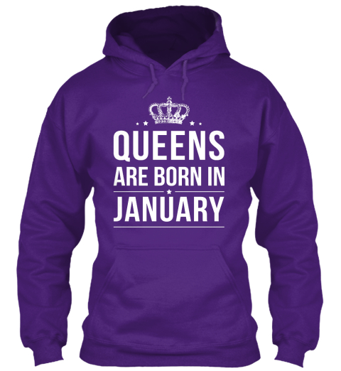 Queens Are Born In January Purple Sweatshirt Front