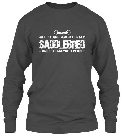 All I Care About Is My Saddlebred ...And Like Maybe 3 People Charcoal T-Shirt Front