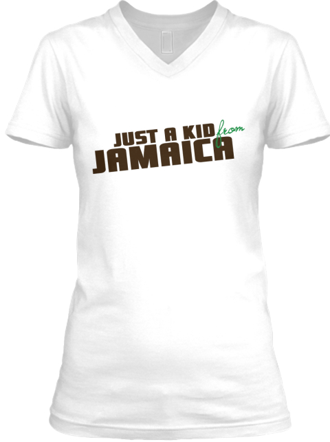 Just A Kid Jamaica White T-Shirt Front