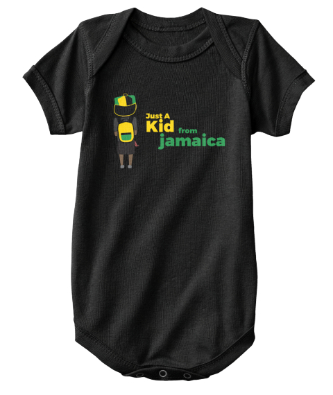 Just A Kid From Jamaica Black T-Shirt Front