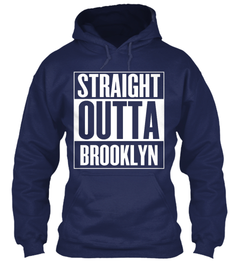 Straight Outta Brook Lyn Navy T-Shirt Front