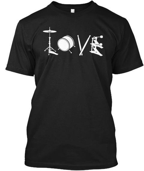 Drum Black T-Shirt Front