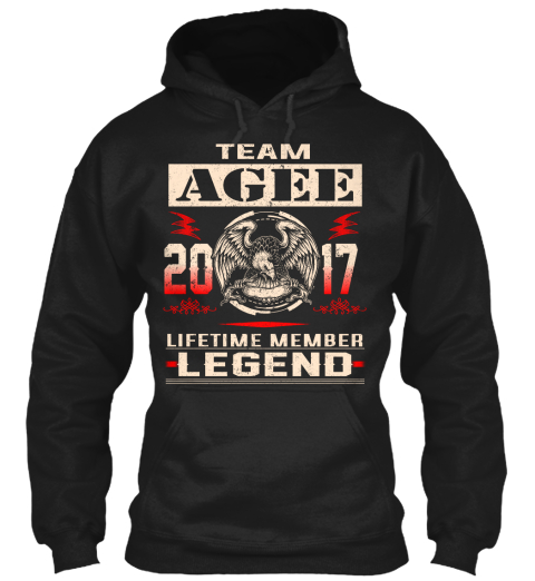 Team Agee 2017 Black T-Shirt Front