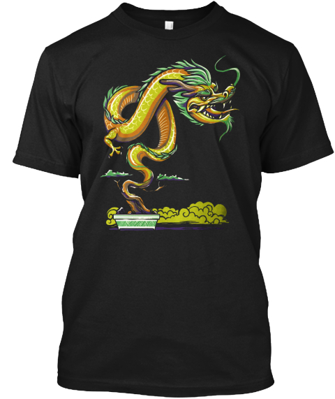 Asian Dragon Black T-Shirt Front