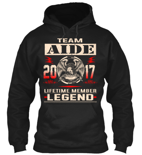 Team Aide 2017 Black T-Shirt Front