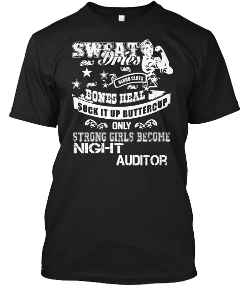 Night Auditor Black T-Shirt Front