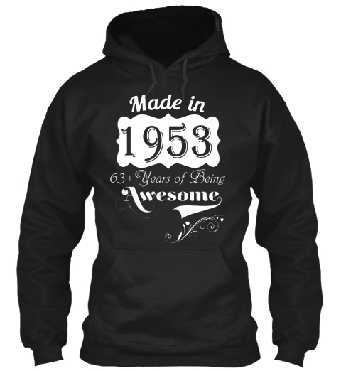 Made In 1953 Black T-Shirt Front