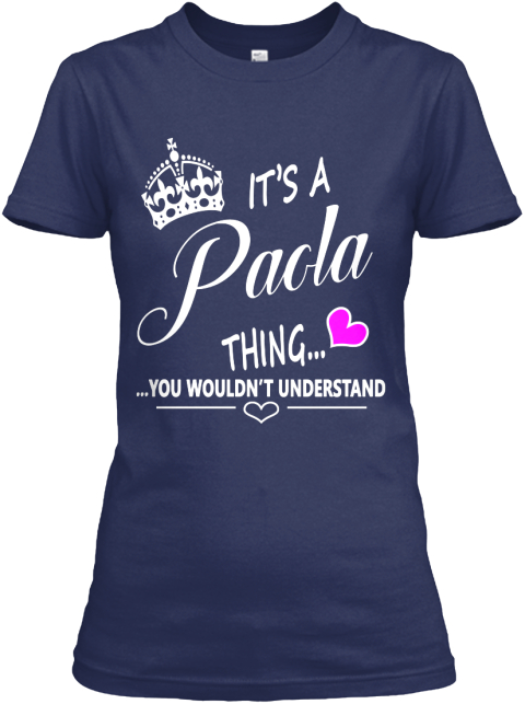 Paola Navy T-Shirt Front