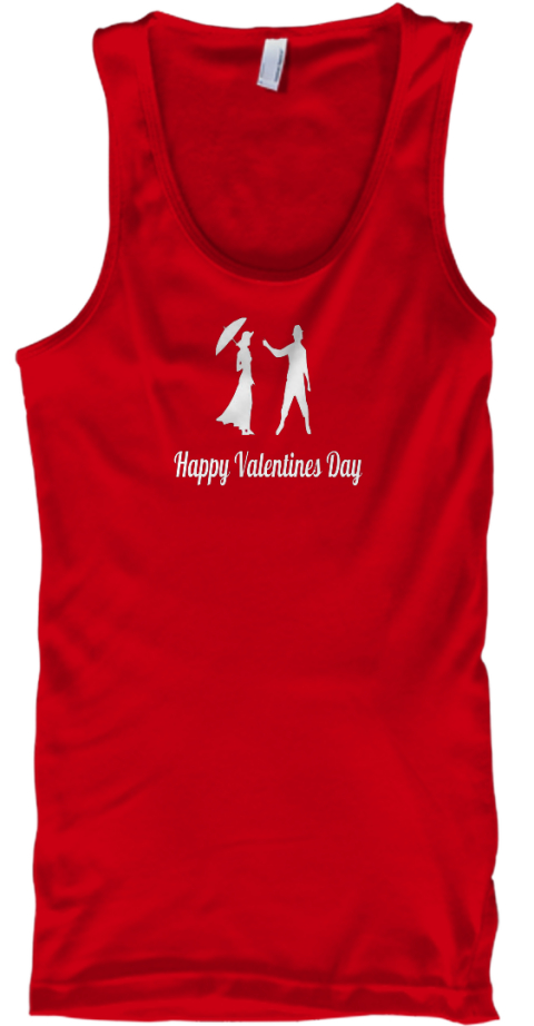 Happy Valentines Day Red Tank Top Front