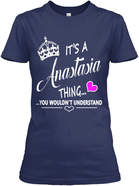 Anastasia Navy T-Shirt Front