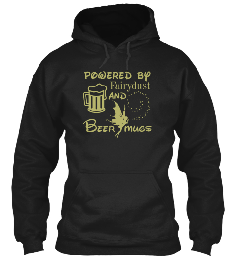 Powered Bp Fairydust And Beer Mugs Black T-Shirt Front
