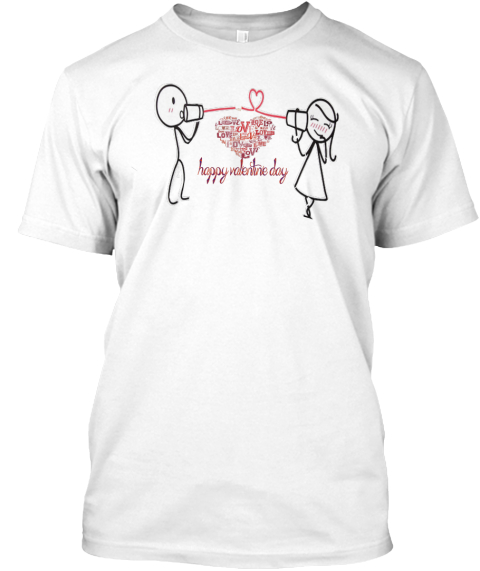 #Valentine Day Gift For Each Other White T-Shirt Front