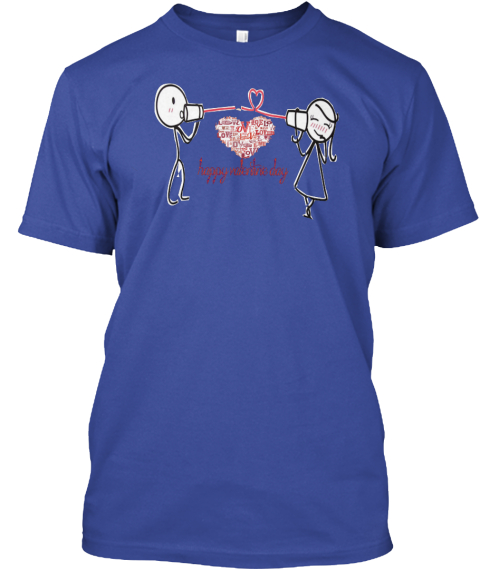 #Valentine Day Gift For Each Other Deep Royal T-Shirt Front