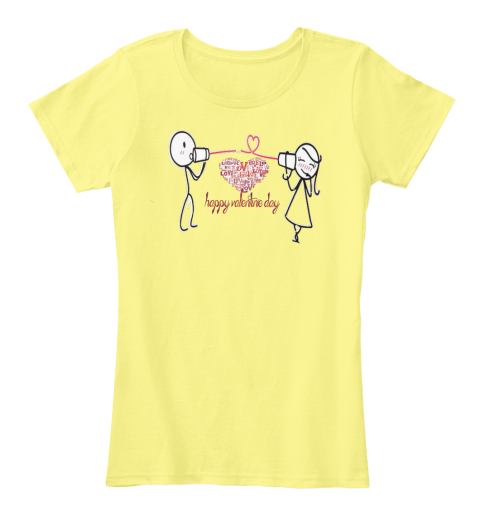 #Valentine Day Gift For Each Other Lemon Yellow Women's T-Shirt Front