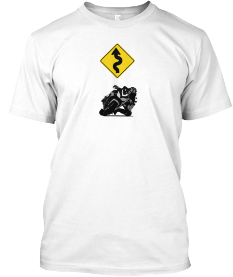 Knee Dragger Motorcycle White T-Shirt Front