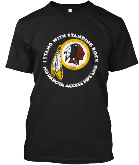 I Stand With Standing Rock Nodapl Shirts Black T-Shirt Front