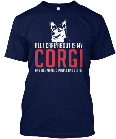 Corgi Navy T-Shirt Front