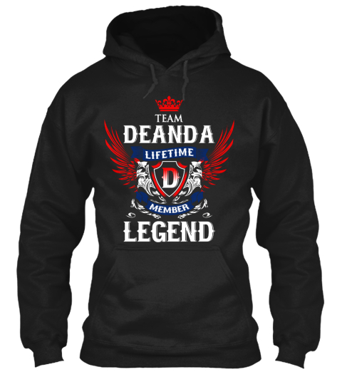 Team Deanda Lifetime Member Legend Black T-Shirt Front