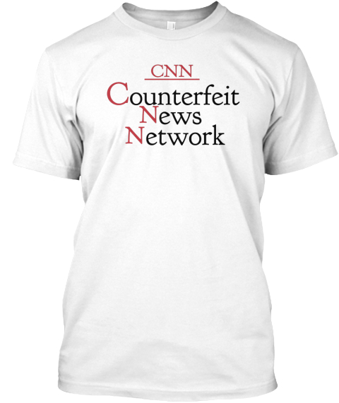 Cnn C Ounterfeit   Ews N Etwork N White T-Shirt Front