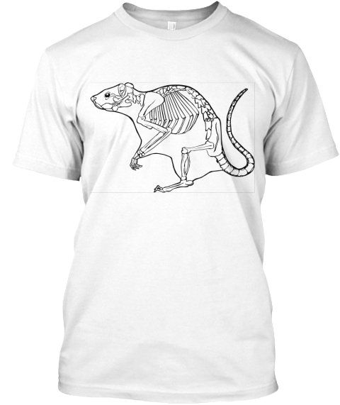 Rat Skeleton White T-Shirt Front