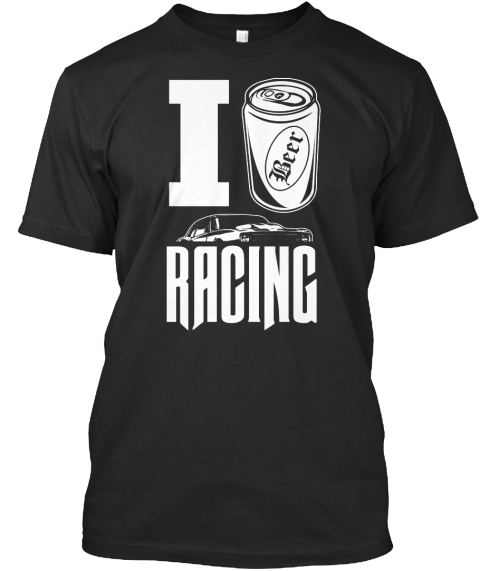 I Beer Racing Black T-Shirt Front