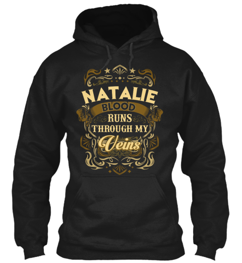 Natalie Blood Run Through My Veins Black T-Shirt Front