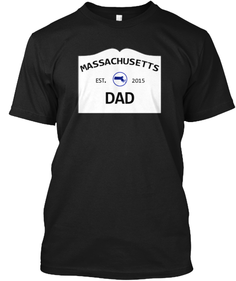 Massachusetts Dad Black T-Shirt Front