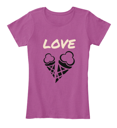 Love Heathered Pink Raspberry T-Shirt Front