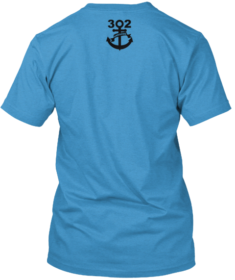 Keep Calm Heathered Bright Turquoise  T-Shirt Back