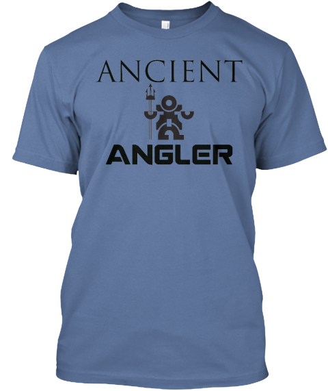 Ancient Angler  Denim Blue T-Shirt Front