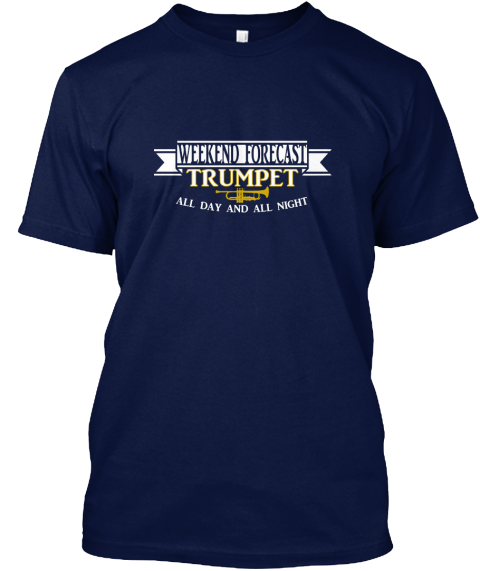 Weekend Forecast Trumpet Shirt  Navy T-Shirt Front