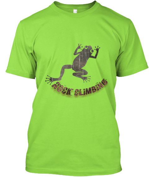 Rock Climbing Lime T-Shirt Front