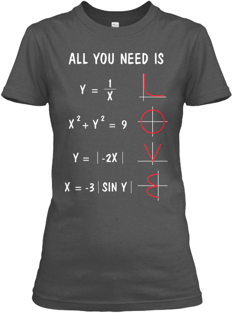 Limited Edition: Math Lovers - All you need is y = 1/x x2 + y2 = 9 y ...