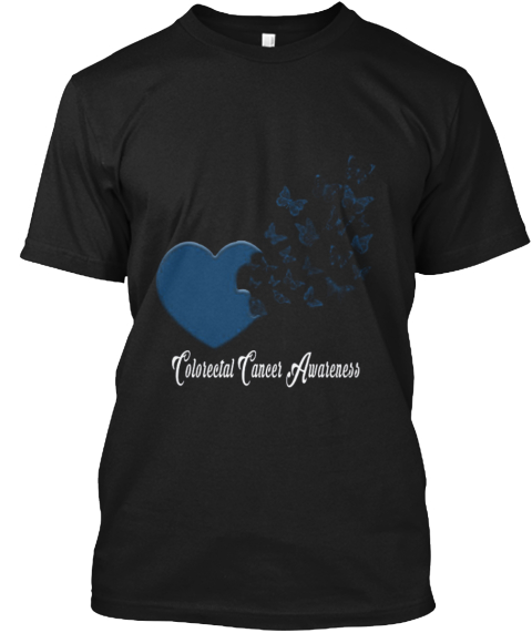 Support Love Hope Colorectal Cancer Awar Black T-Shirt Front