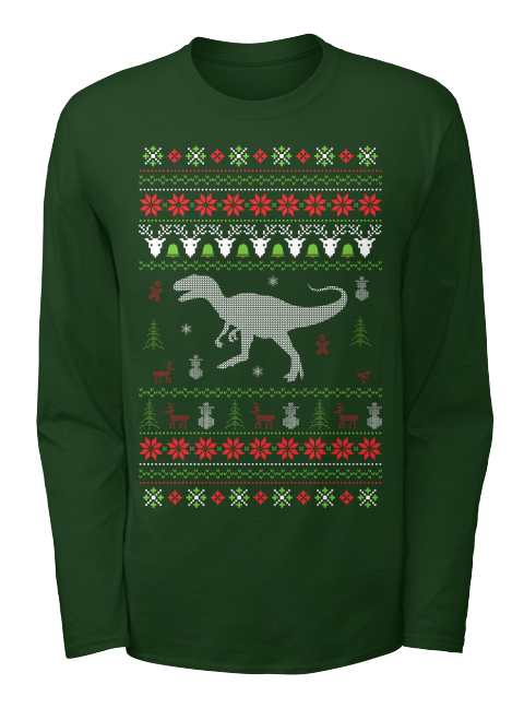 christmas sweater dinosaur