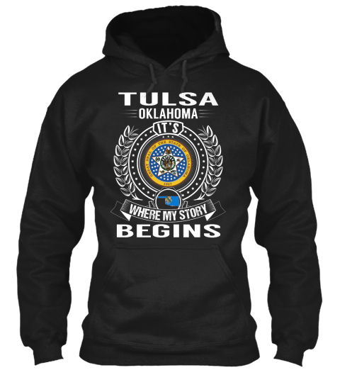 Tulsa Oklahoma Black T-Shirt Front