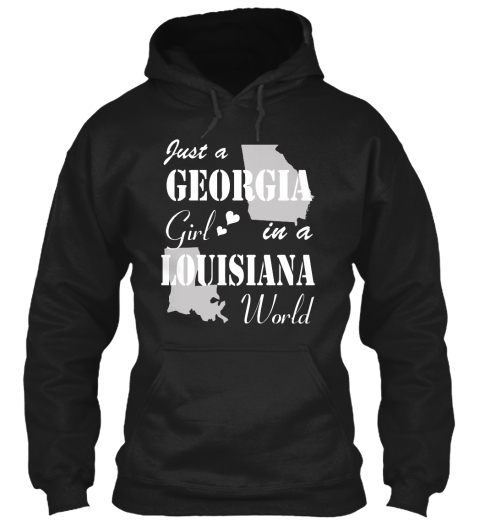 Georgia Girl In Louisiana Black T-Shirt Front