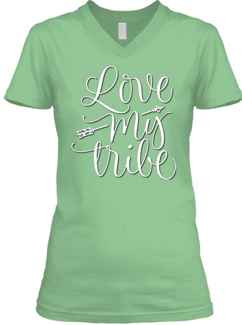 Love My Tribe White Graphic Design Leaf T-Shirt Front