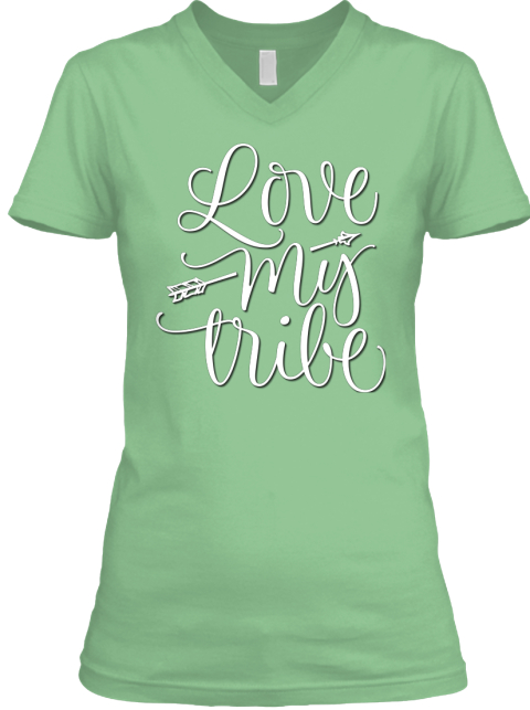 Love My Tribe White Graphic Design Leaf  T-Shirt Front