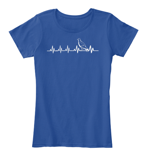 Bird Lovers Heartbeat Deep Royal  T-Shirt Front