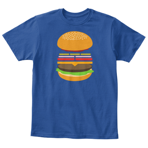 Kids Deconstructed Burger Deep Royal  T-Shirt Front