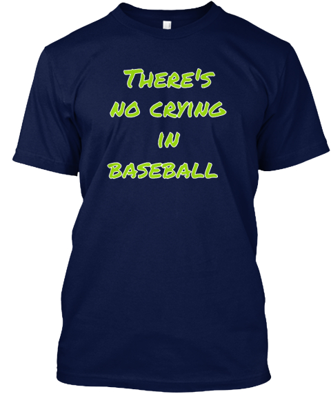 There's No Crying In Baseball Joco Outlaws Navy T-Shirt Front