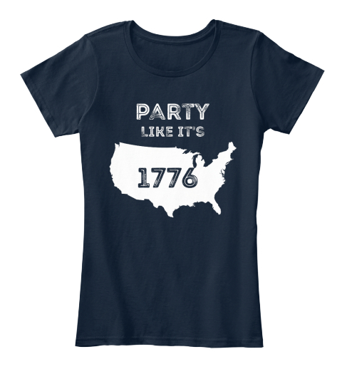 Pary Like It's 1776 New Navy T-Shirt Front